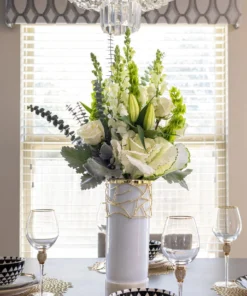 Inspire Me! Home Decor White Glass Vase With Mesh Design (2 Styles)