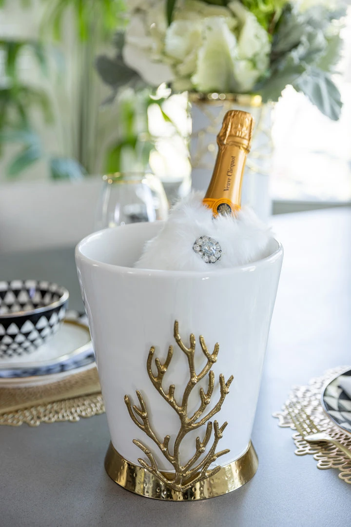 Inspire Me! Home Decor White Ceramic Utensil Holder With Gold Textured Details & Base " From Pops Of Color Home Collection" 5 Inspire Me! Home Decor White Ceramic Utensil Holder With Gold Textured Details & Base " From Pops Of Color Home Collection"