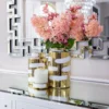Inspire Me! Home Decor Gold Porcelain Jar With White Brushstroke Detail And Lid (3 Sizes) " From Pops Of Color Home Collection"