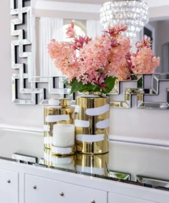 Inspire Me! Home Decor Gold Porcelain Jar With White Brushstroke Detail And Lid (3 Sizes) " From Pops Of Color Home Collection"