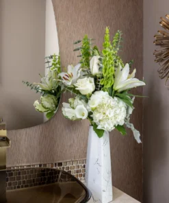 Inspire Me! Home Decor White And Silver Marble Design Vase " From Pops Of Color Home Collection"