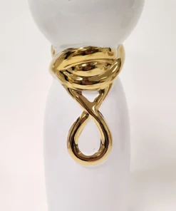 Inspire Me! Home Decor White Ceramic Candle Holder With Gold Elegant Details (2 Sizes) 13 Inspire Me! Home Decor White Ceramic Candle Holder With Gold Elegant Details (2 Sizes)