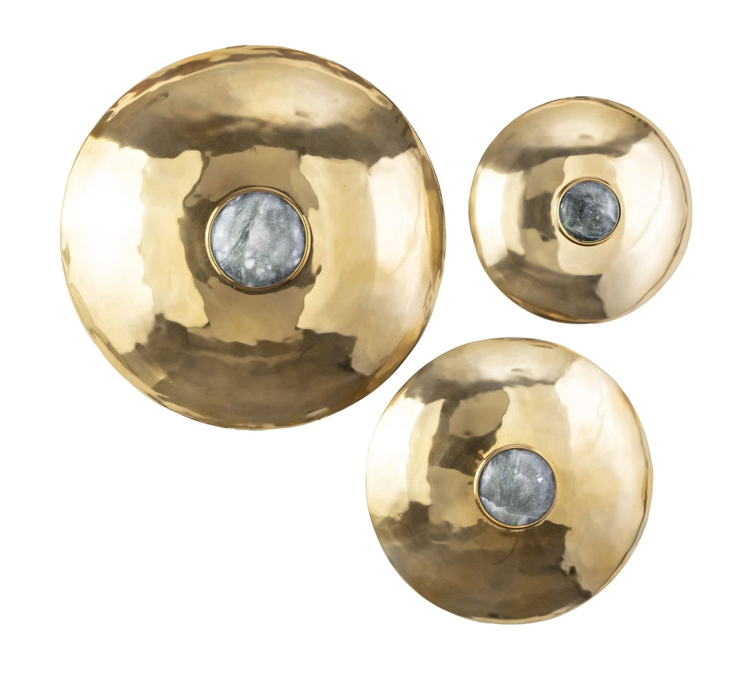 Inspire Me! Home Decor Gold Disk W/ Grey Natural Stone Wall Decor, Set Of 3 WALL ART & MIRRORS 3 Inspire Me! Home Decor Gold Disk W/ Grey Natural Stone Wall Decor, Set Of 3 WALL ART & MIRRORS