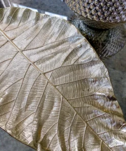 Inspire Me! Home Decor Large Gold Metal Leaf Tray