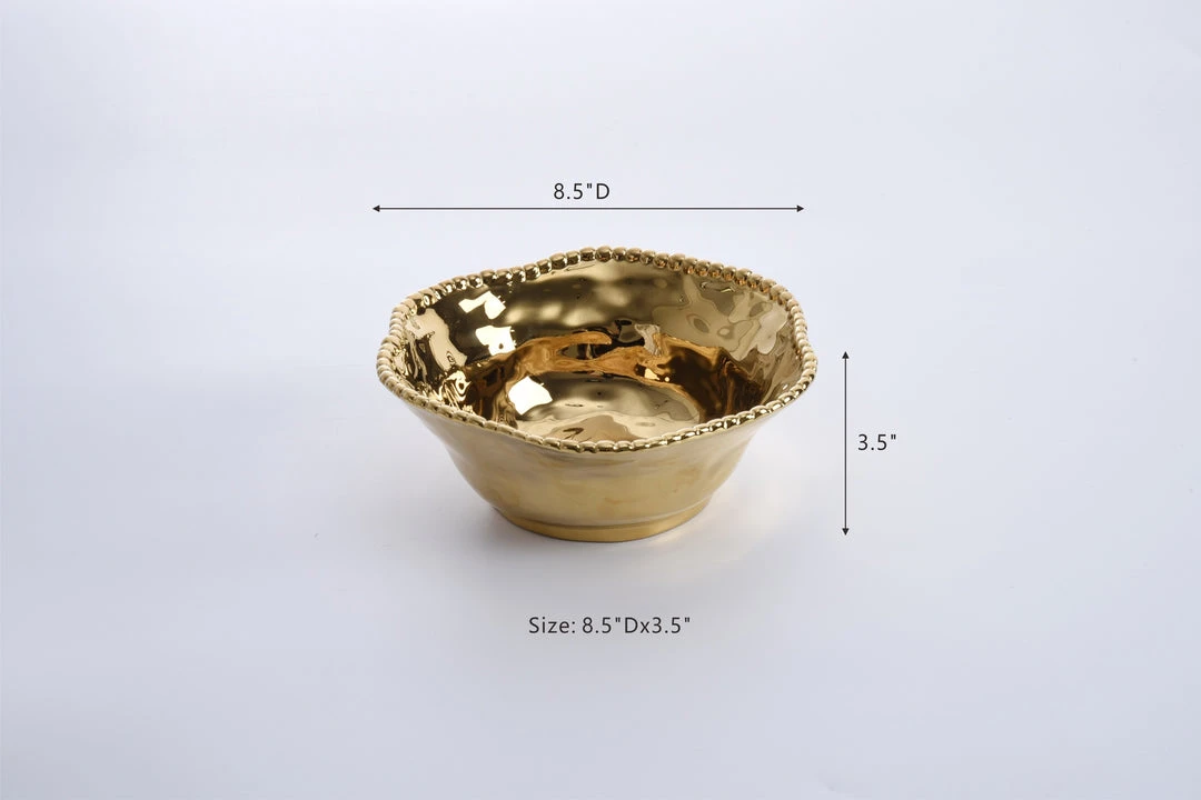 Inspire Me! Home Decor Gold Wavy Beaded Bowls (2 Sizes) 6 Inspire Me! Home Decor Gold Wavy Beaded Bowls (2 Sizes)