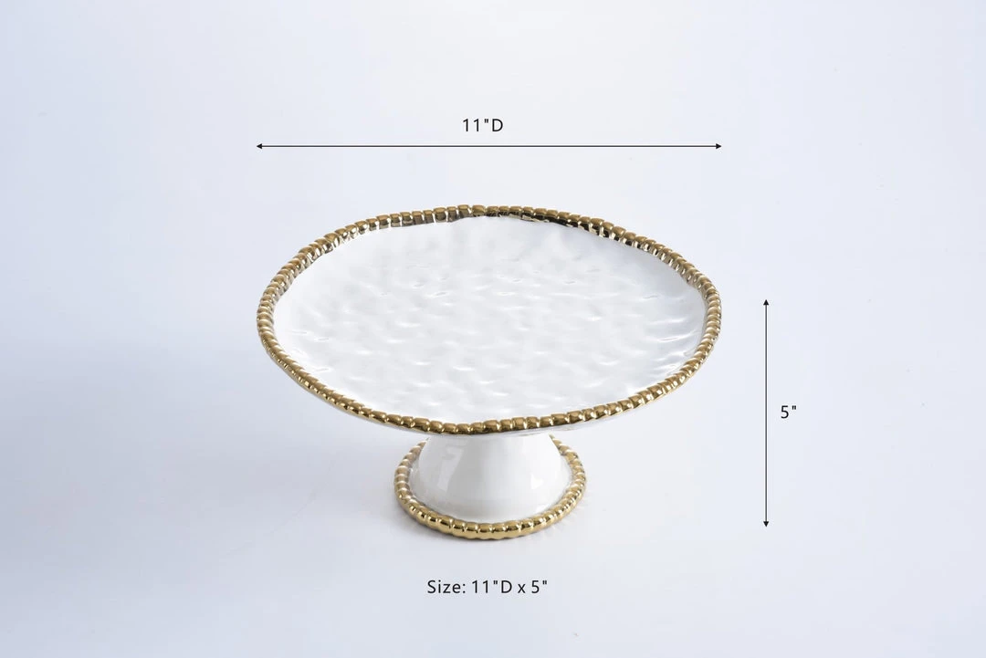Inspire Me! Home Decor Gold And White Beaded Cake Stand 6 Inspire Me! Home Decor Gold And White Beaded Cake Stand