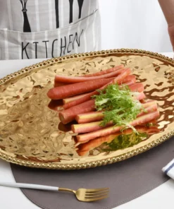 Inspire Me! Home Decor Gold Oval Beaded Platter 15 Inspire Me! Home Decor Gold Oval Beaded Platter