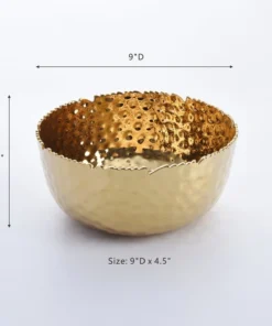 Inspire Me! Home Decor Hammered Porcelain Gold Bowl (2 Sizes) 19 Inspire Me! Home Decor Hammered Porcelain Gold Bowl (2 Sizes)