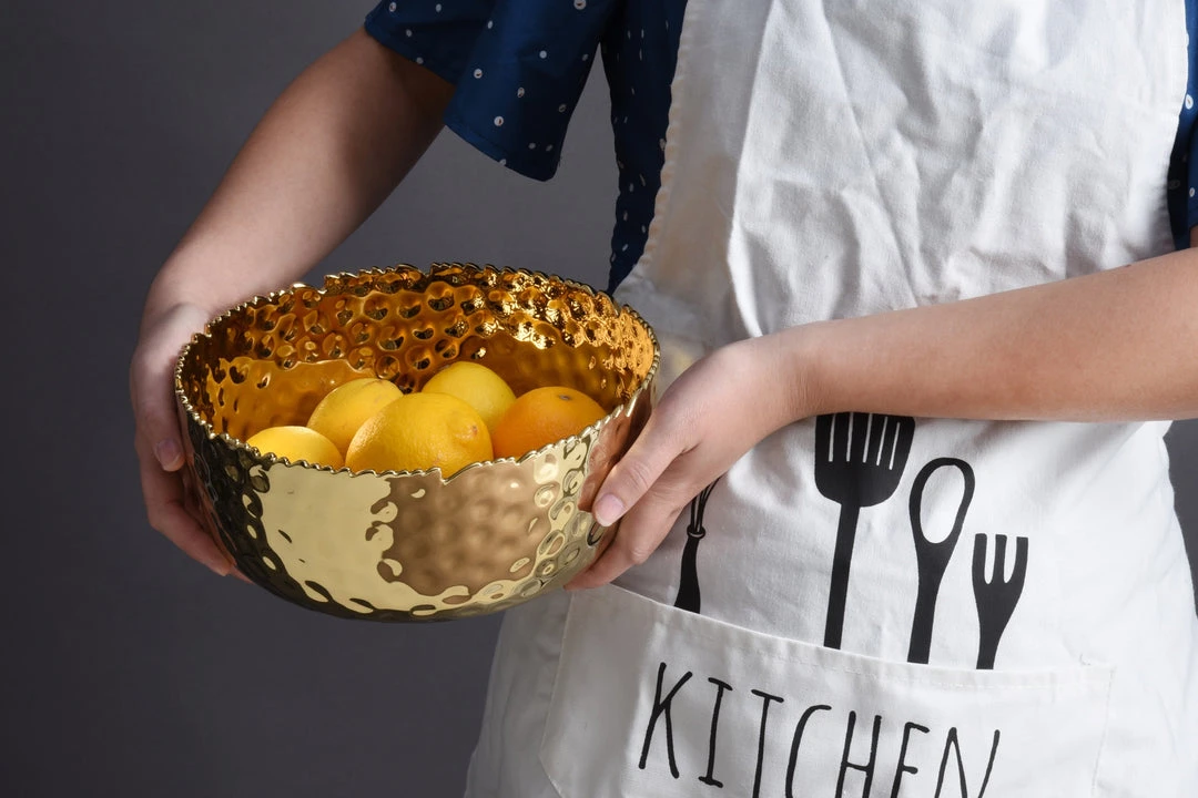 Inspire Me! Home Decor Hammered Porcelain Gold Bowl (2 Sizes) 9 Inspire Me! Home Decor Hammered Porcelain Gold Bowl (2 Sizes)