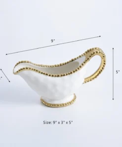 Inspire Me! Home Decor Gold And White Beaded Gravy Boat 9 Inspire Me! Home Decor Gold And White Beaded Gravy Boat