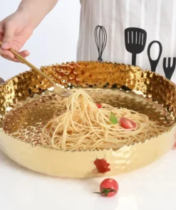 Inspire Me! Home Decor X-Large Textured Gold Shallow Bowl 16 Inspire Me! Home Decor X-Large Textured Gold Shallow Bowl