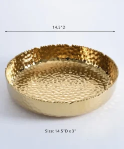 Inspire Me! Home Decor X-Large Textured Gold Shallow Bowl 17 Inspire Me! Home Decor X-Large Textured Gold Shallow Bowl