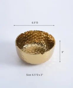 Inspire Me! Home Decor Hammered Porcelain Gold Bowl (2 Sizes) 20 Inspire Me! Home Decor Hammered Porcelain Gold Bowl (2 Sizes)