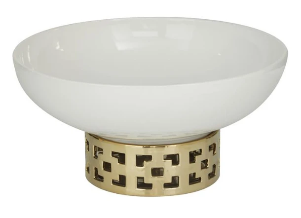 Inspire Me! Home Decor Extra Large White Ceramic Bowl With Gold Cutout Detail 4 Inspire Me! Home Decor Extra Large White Ceramic Bowl With Gold Cutout Detail