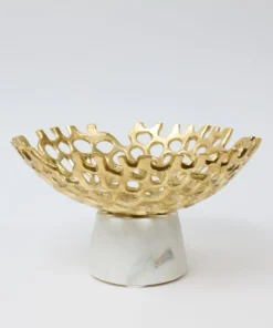 Inspire Me! Home Decor Textured Design Bowl With White Marble Base (2 Colors) "From Pops Of Color Home Collection"