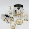 Inspire Me! Home Decor Silver & Gold Bathroom Set With Gold Vine Detail (5 Piece) 1 Inspire Me! Home Decor Silver & Gold Bathroom Set With Gold Vine Detail (5 Piece)