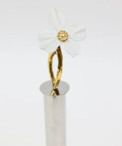 Inspire Me! Home Decor Gold Paper Towel Holder With White Jeweled Flower Details 8 Inspire Me! Home Decor Gold Paper Towel Holder With White Jeweled Flower Details