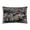 Cloud9d Amal - Charcoal Digital Printed Velvet Oblong Pillow W/ Gold And Silver Print - 20" X 14" 2 Cloud9d Amal - Charcoal Digital Printed Velvet Oblong Pillow W/ Gold And Silver Print - 20" X 14"