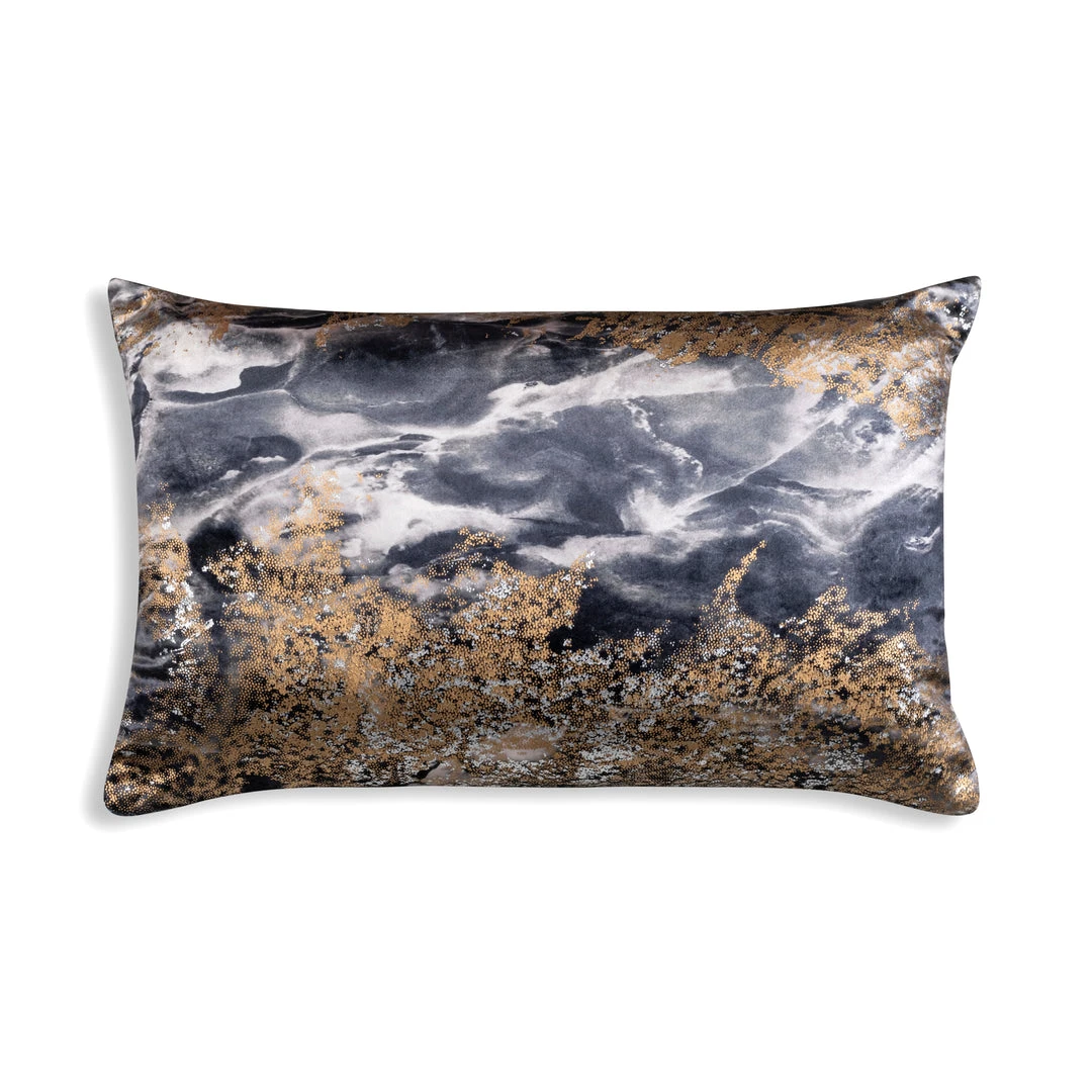 Cloud9d PILLOWS, RUGS, & THROWS Inaya - Abstract Digital Printed Velvet Pillow W/ Gold And Silver Foil - 20" X 14" 3 Cloud9d PILLOWS, RUGS, & THROWS Inaya - Abstract Digital Printed Velvet Pillow W/ Gold And Silver Foil - 20" X 14"