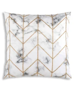 Cloud9d PILLOWS, RUGS, & THROWS Keva - Digital Printed Velvet Square Pillow W/ Hand Beaded Gold Sequin Beads - 22