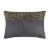 Cloud9d Lena - Charcoal Velvet Pillow 5" Top Beaded In Gold Beadwork - 20" X 14" PILLOWS, RUGS, & THROWS 1 Cloud9d Lena - Charcoal Velvet Pillow 5" Top Beaded In Gold Beadwork - 20" X 14" PILLOWS, RUGS, & THROWS
