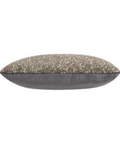 Cloud9d Lena - Charcoal Velvet Pillow 5" Top Beaded In Gold Beadwork - 20" X 14" PILLOWS, RUGS, & THROWS 5 Cloud9d Lena - Charcoal Velvet Pillow 5