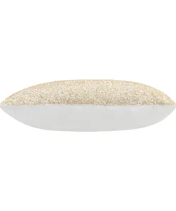 Cloud9d Lena - Ivory Velvet Pillow 5" Top Beaded In Gold Beadwork - 20" X 14" 5 Cloud9d Lena - Ivory Velvet Pillow 5