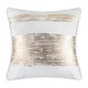 Cloud9d PILLOWS, RUGS, & THROWS Leyla - Ivory Velvet Pillow W/ Hand Painted Gold Brushstrokes - 20" X 20"