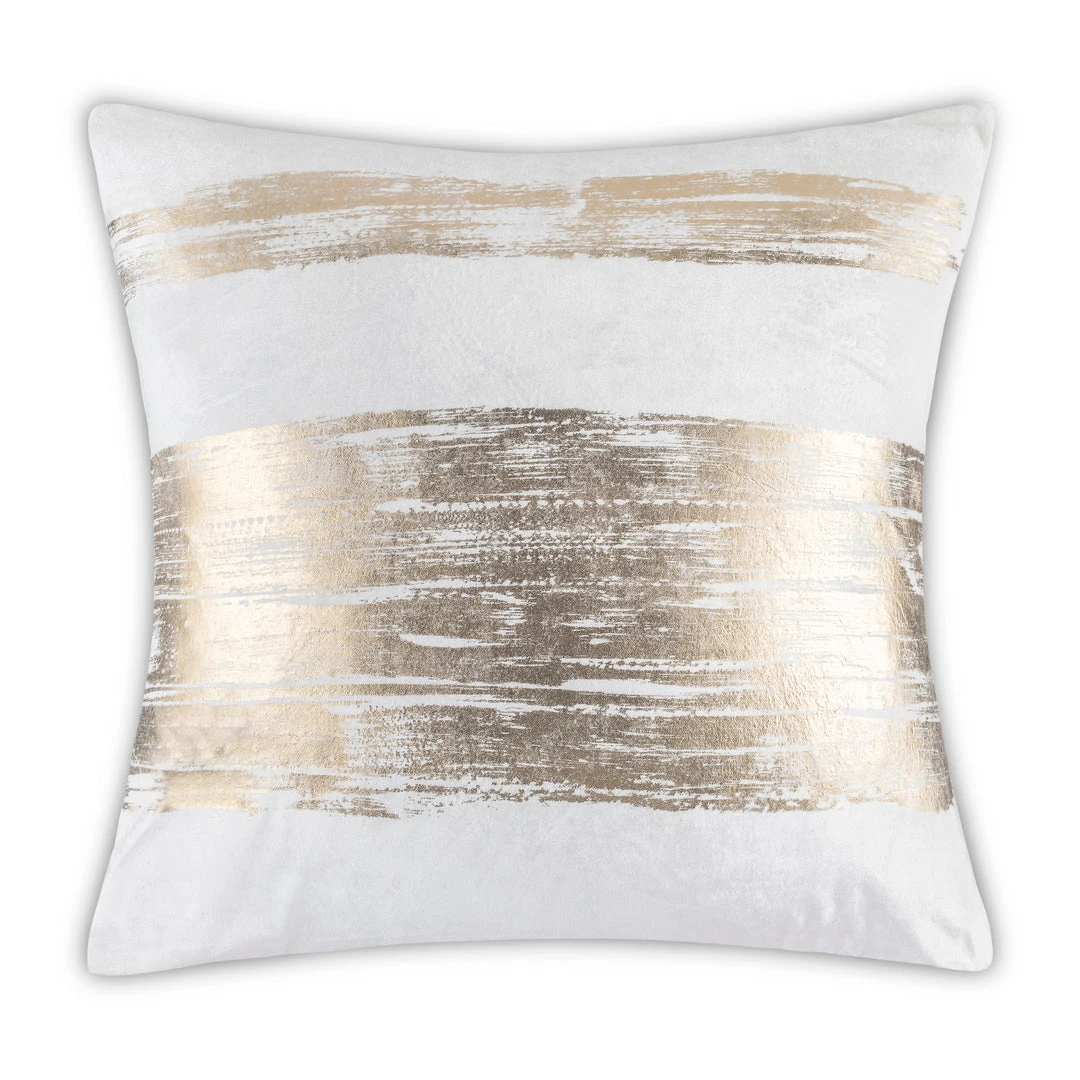 Cloud9d PILLOWS, RUGS, & THROWS Leyla - Ivory Velvet Pillow W/ Hand Painted Gold Brushstrokes - 20" X 20" 3 Cloud9d PILLOWS, RUGS, & THROWS Leyla - Ivory Velvet Pillow W/ Hand Painted Gold Brushstrokes - 20" X 20"