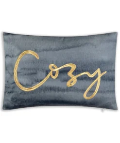 Cloud9d Digital Printed Fabric Pillow W/ Metallic Emdroidery (2 Colors) - 18" X 12" PILLOWS, RUGS, & THROWS