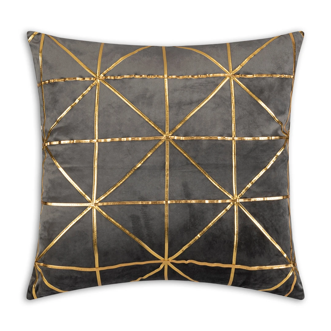 Cloud9d PILLOWS, RUGS, & THROWS Sera Charcoal Gold Pillow - 20" X 20" 3 Cloud9d PILLOWS, RUGS, & THROWS Sera Charcoal Gold Pillow - 20" X 20"