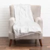 Cloud9d Noya - Crushed Ivory Velvet Throw W/ Metallic Silver Trim - 60" X 50"