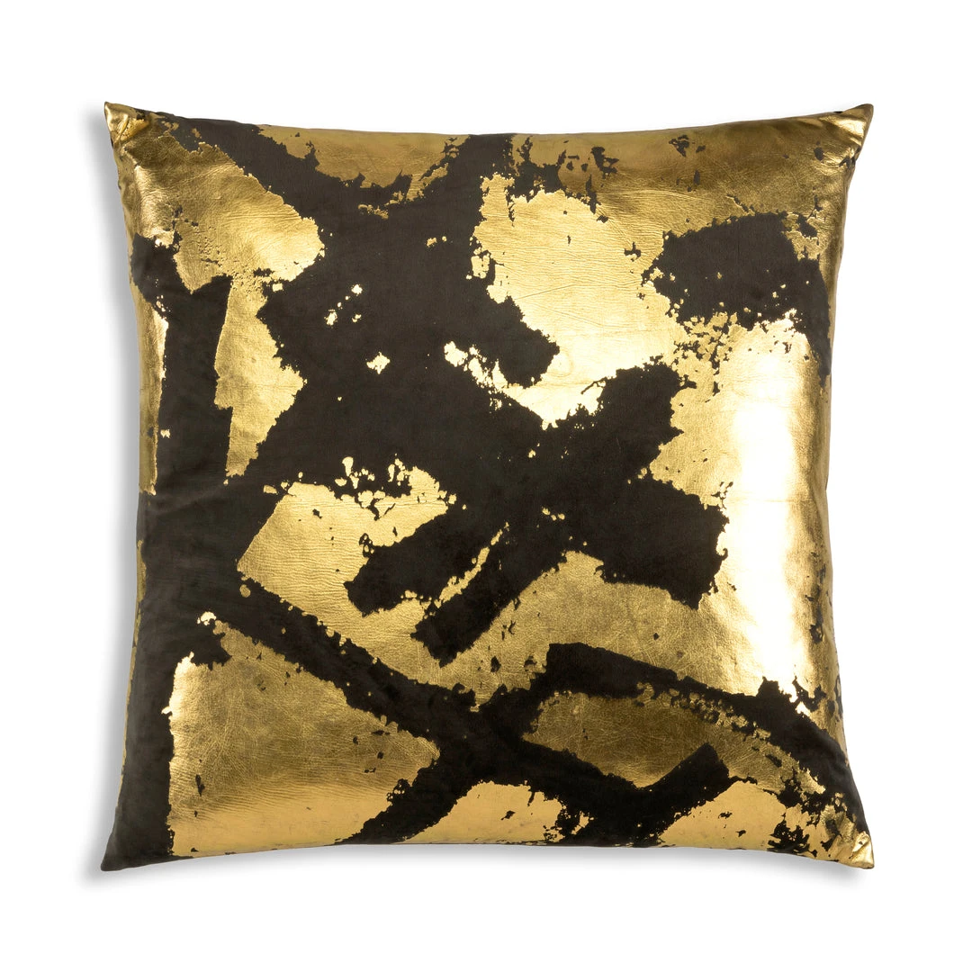 Cloud9d PILLOWS, RUGS, & THROWS Zara - Charcoal Velvet Pillow W/ Abstract Gold Foil - 22" X 22" 3 Cloud9d PILLOWS, RUGS, & THROWS Zara - Charcoal Velvet Pillow W/ Abstract Gold Foil - 22" X 22"