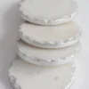 Inspire Me! Home Decor Marble Coasters W/ Silver Hammered Edge