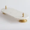 Inspire Me! Home Decor Marble Pedestal Tray W/ Gold Legs 1 Inspire Me! Home Decor Marble Pedestal Tray W/ Gold Legs