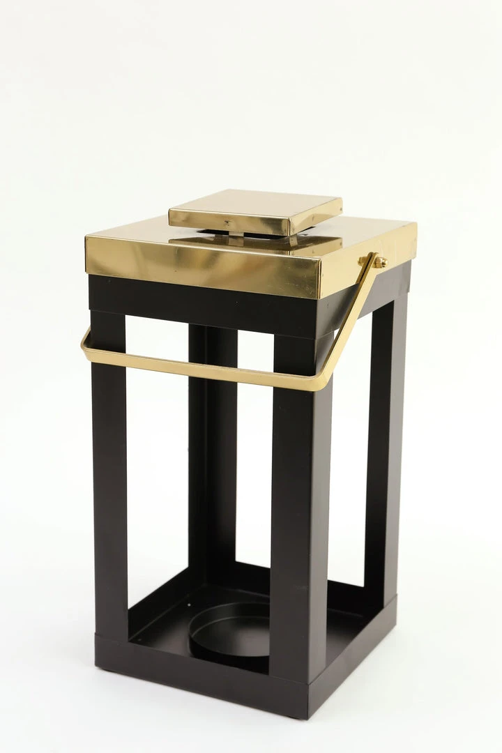 Inspire Me! Home Decor Black And Gold Lantern Display (2 Sizes) 4 Inspire Me! Home Decor Black And Gold Lantern Display (2 Sizes)