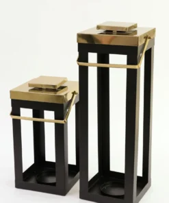 Inspire Me! Home Decor Black And Gold Lantern Display (2 Sizes) 7 Inspire Me! Home Decor Black And Gold Lantern Display (2 Sizes)