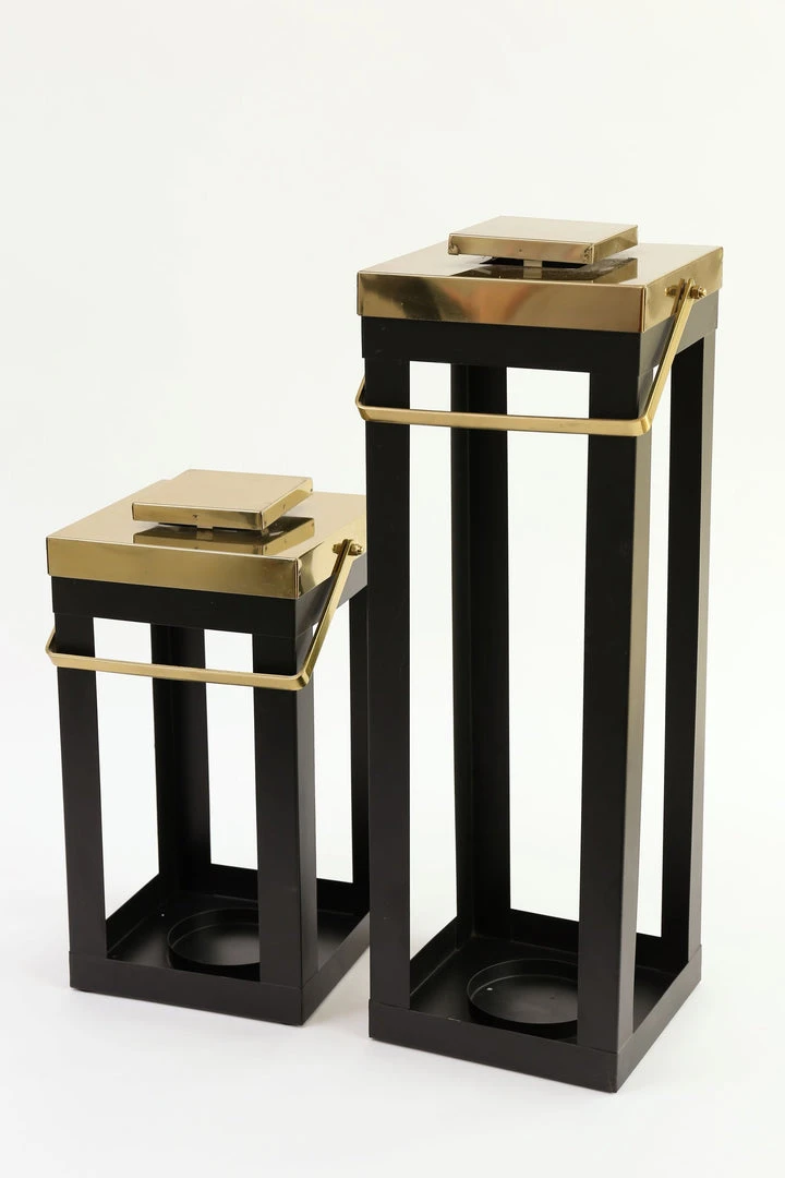 Inspire Me! Home Decor Black And Gold Lantern Display (2 Sizes) 5 Inspire Me! Home Decor Black And Gold Lantern Display (2 Sizes)