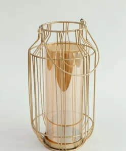 Inspire Me! Home Decor Gold Lantern W/ Amber Glass 9 Inspire Me! Home Decor Gold Lantern W/ Amber Glass