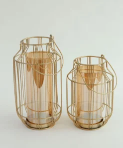 Inspire Me! Home Decor Gold Lantern W/ Amber Glass 10 Inspire Me! Home Decor Gold Lantern W/ Amber Glass