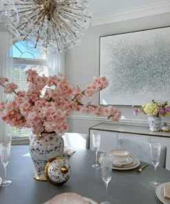 Inspire Me! Home Decor Gold & White Marble Print Ginger Jar