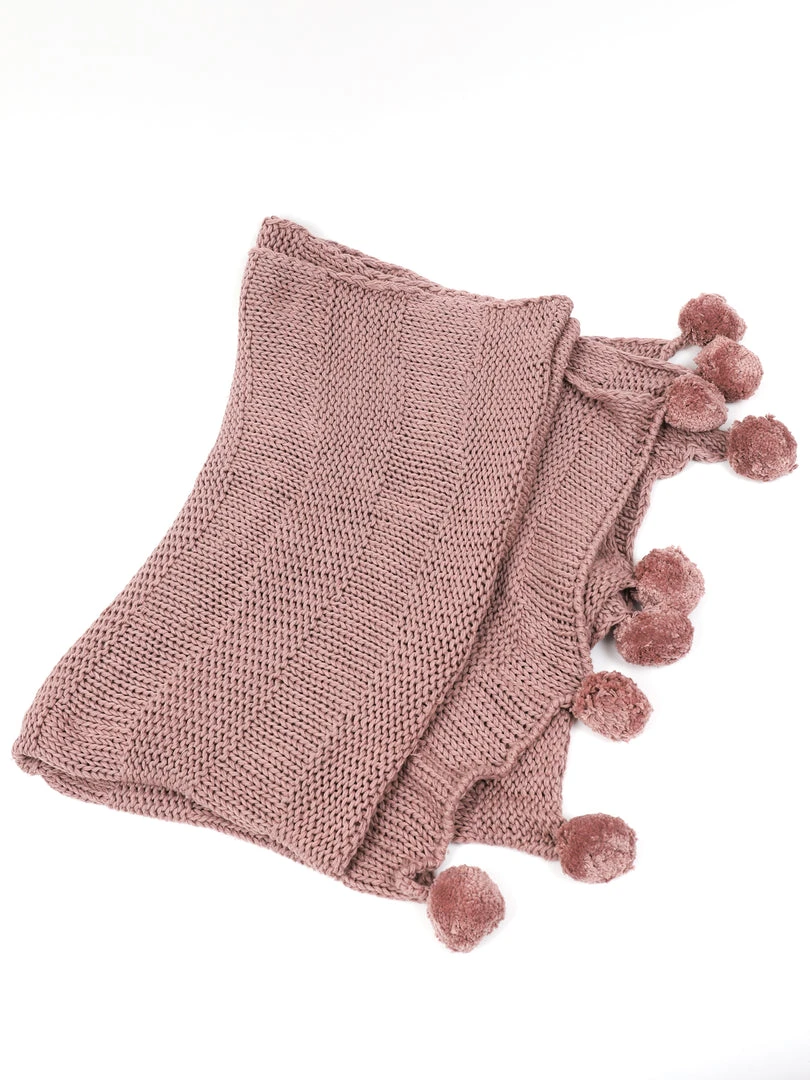 Inspire Me! Home Decor Knit Pom Pom Throw (2 Colors) 5 Inspire Me! Home Decor Knit Pom Pom Throw (2 Colors)