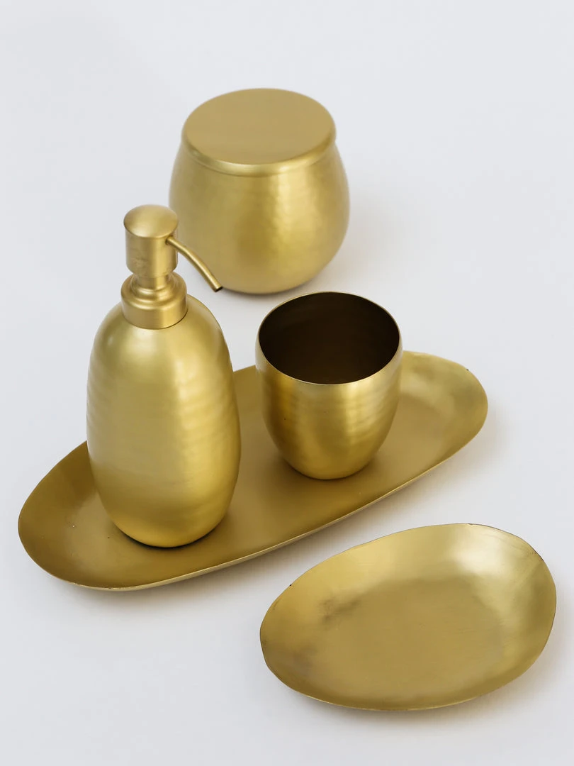 Inspire Me! Home Decor Gold Hammered Bathroom Collection (5 Items) 3 Inspire Me! Home Decor Gold Hammered Bathroom Collection (5 Items)