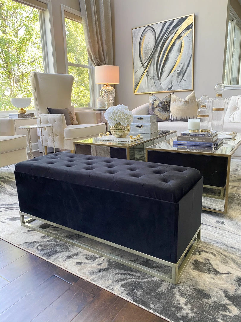 Inspire Me! Home Decor Jessica Storage Bench (2 Colors) Gold 4 Inspire Me! Home Decor Jessica Storage Bench (2 Colors) Gold