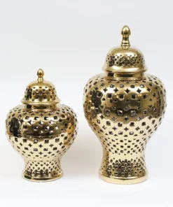 Inspire Me! Home Decor Gold Pierced Patterned Ginger Jar (2 Sizes) 12 Inspire Me! Home Decor Gold Pierced Patterned Ginger Jar (2 Sizes)