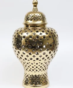 Inspire Me! Home Decor Gold Pierced Patterned Ginger Jar (2 Sizes) 18 Inspire Me! Home Decor Gold Pierced Patterned Ginger Jar (2 Sizes)