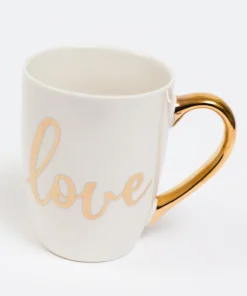 Inspire Me! Home Decor White Mug With Gold Handle (2 Styles) 12 Inspire Me! Home Decor White Mug With Gold Handle (2 Styles)