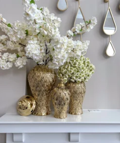 Inspire Me! Home Decor Gold Petal Textured Ginger Jars (3 Sizes)