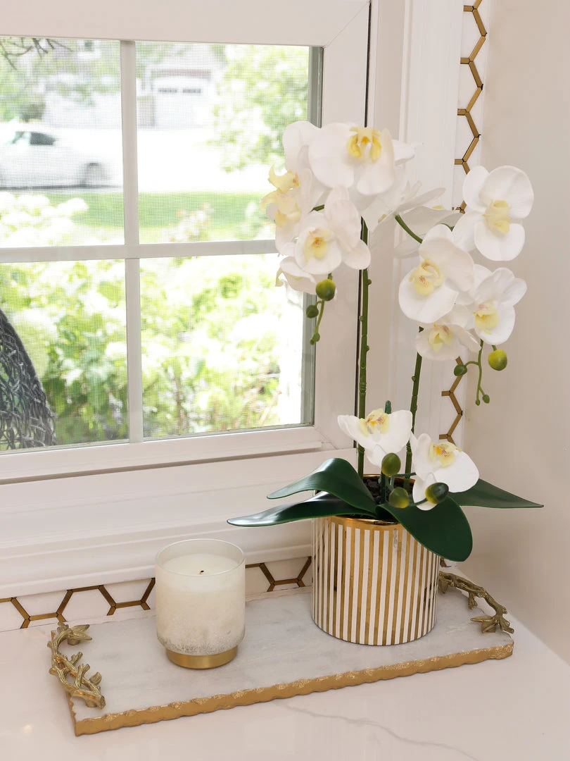 Inspire Me! Home Decor Rectangle Marble Tray With Gold Branch Handles 4 Inspire Me! Home Decor Rectangle Marble Tray With Gold Branch Handles