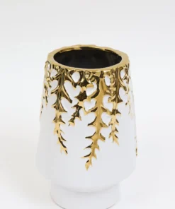 Inspire Me! Home Decor White Ceramic Vase With Gold Vine Design (3 Sizes) 16 Inspire Me! Home Decor White Ceramic Vase With Gold Vine Design (3 Sizes)